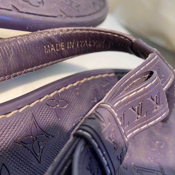 Louis Vuitton purple thong rubber monogram sandals flip-flops flats slides spa39 - Picture 7 of 9